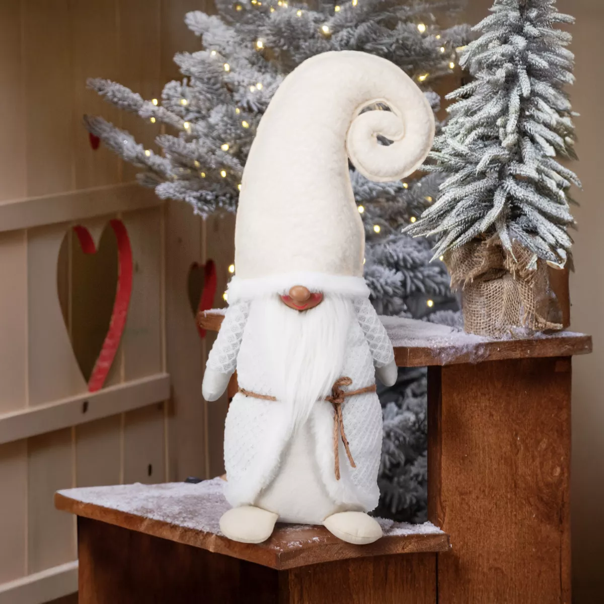 Folletto di Natale (H51 cm) Mister neve Bianco