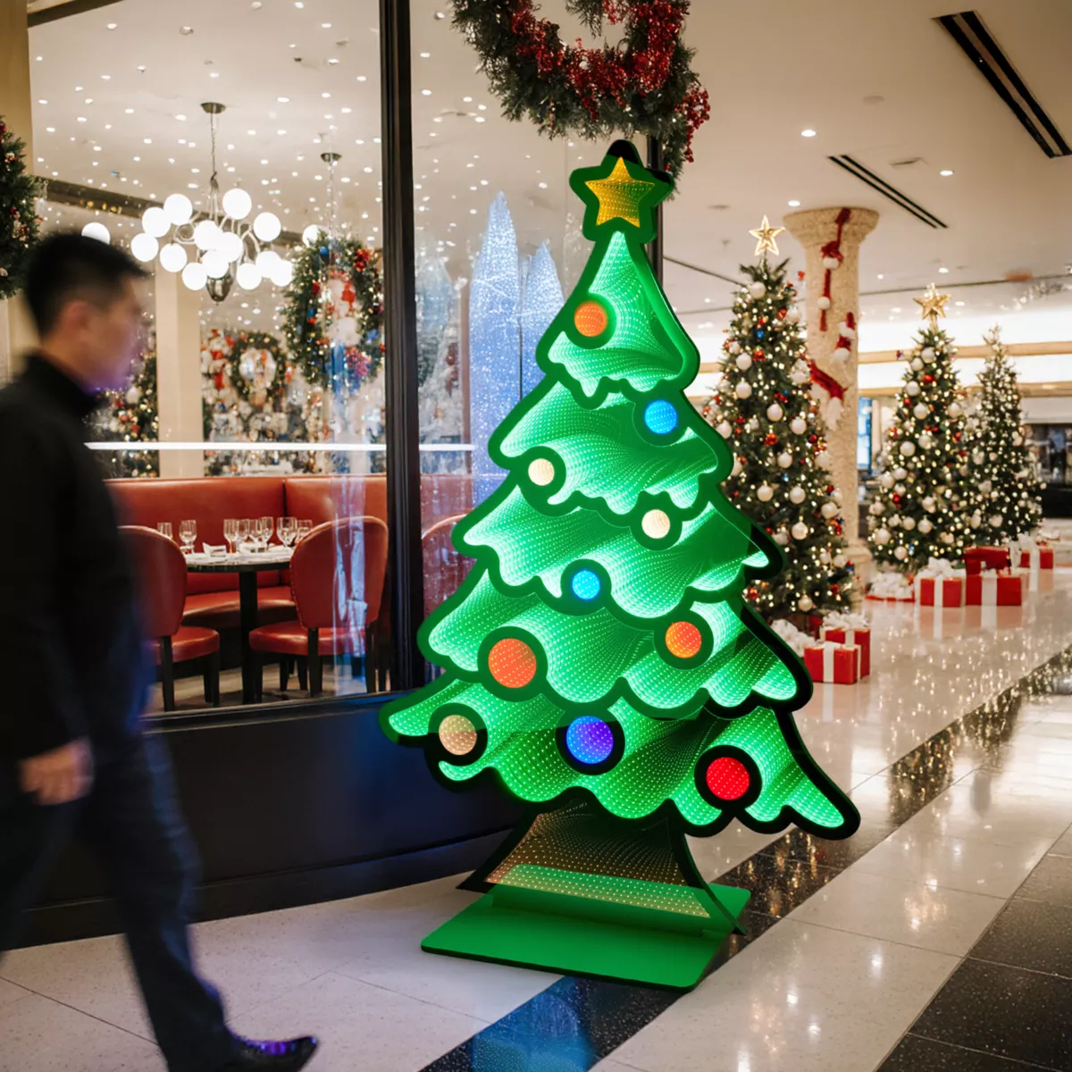 Albero di Natale luminoso Gigante 942 LED (H180 cm) Infinity Multicolore