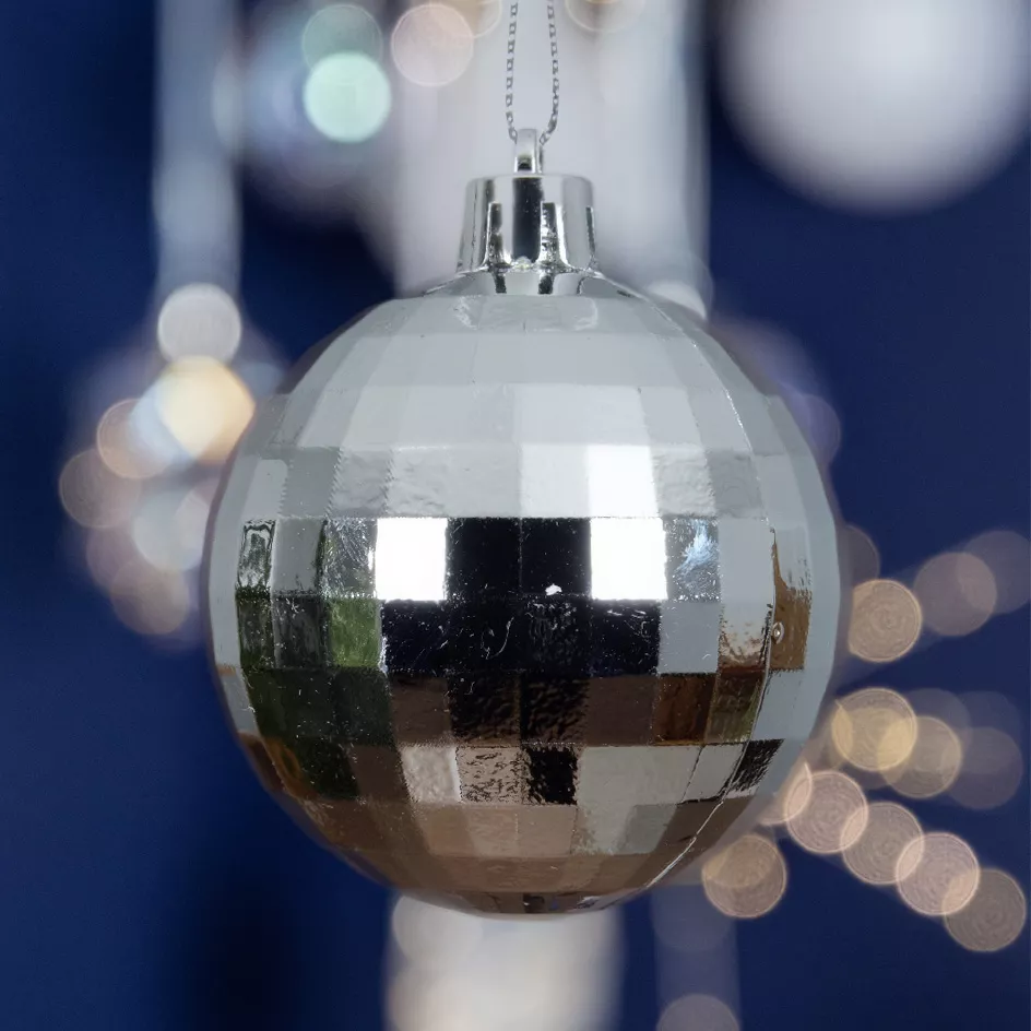 Set di 8 palline di Natale (D60 mm) Disco Argento