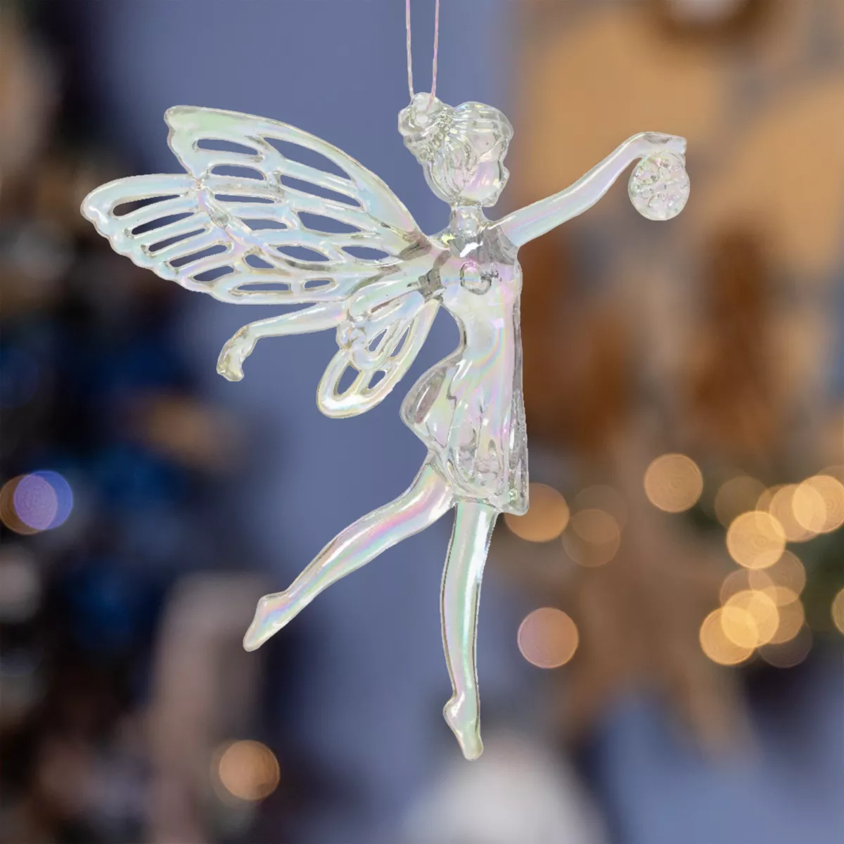 Angelo di Natale da appendere (H11 cm) Féerie Trasparente iridescente