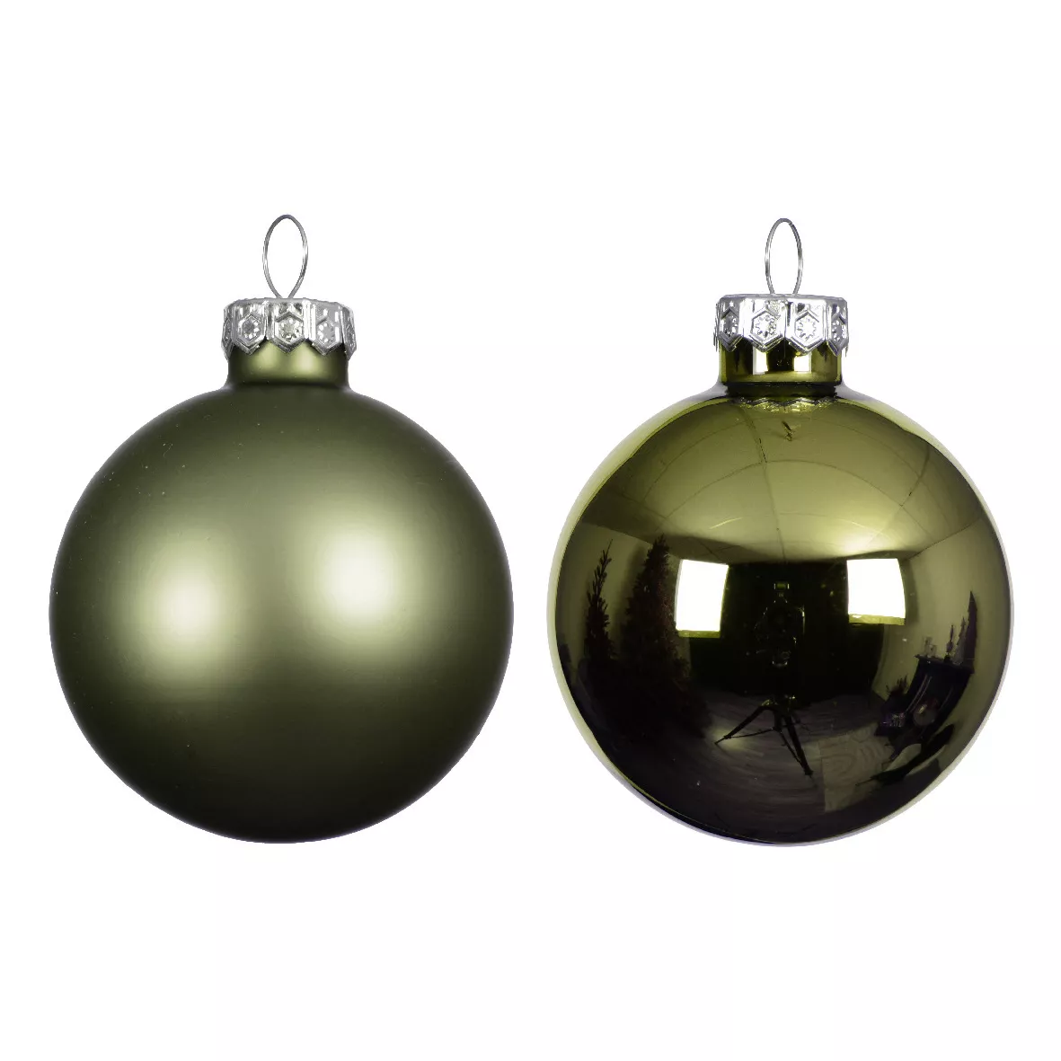 Set di 6 palline di Natale in vetro (D80 mm) Boreale Verde rosmarino