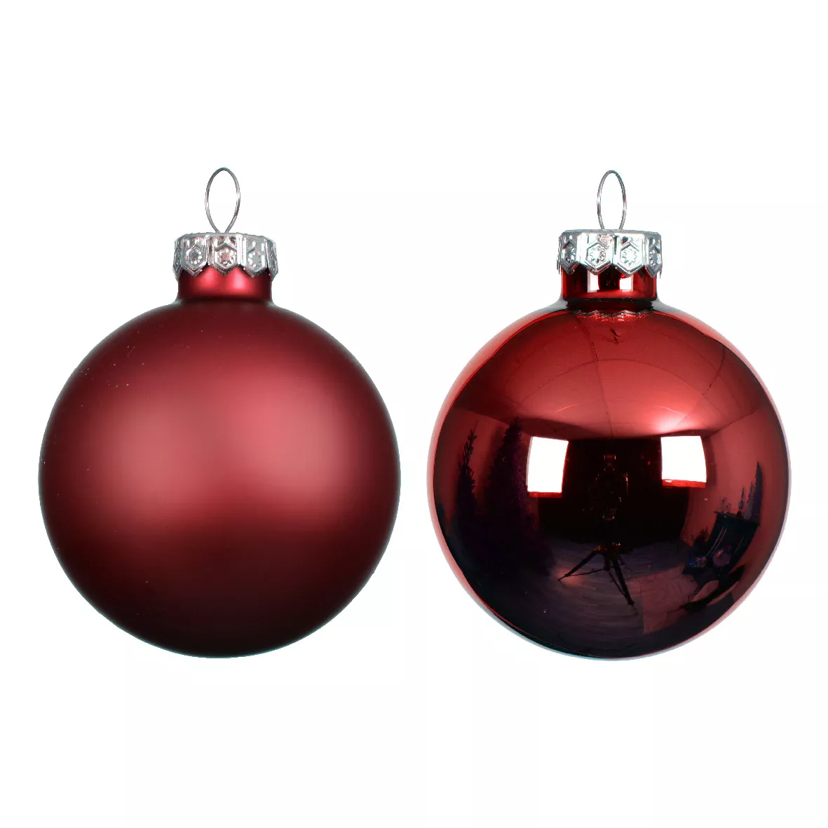Set di 6 palline di Natale in vetro (D80 mm) Boreale Bordeaux