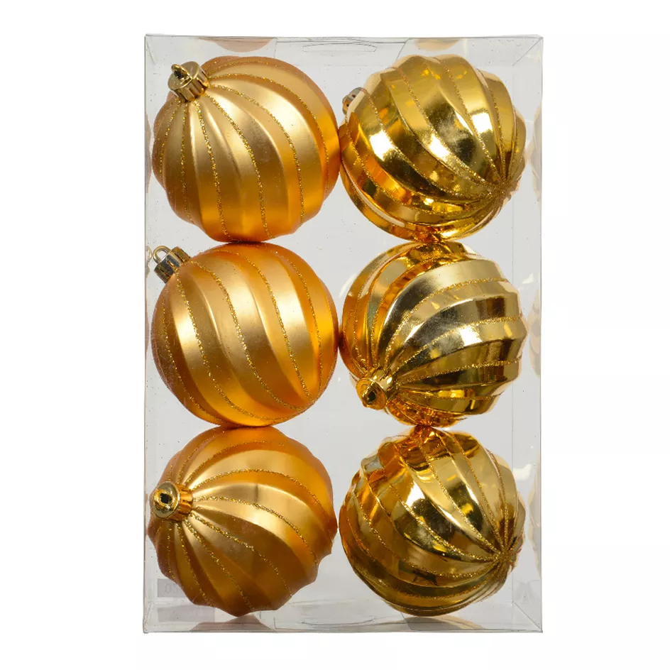 LOT DE 6  Boule polystyrene dia8cm or Glam chic