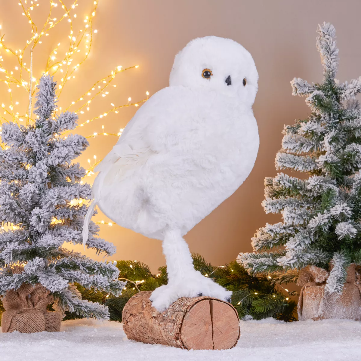 Gufo di Natale (H49 cm) Givrous Bianco