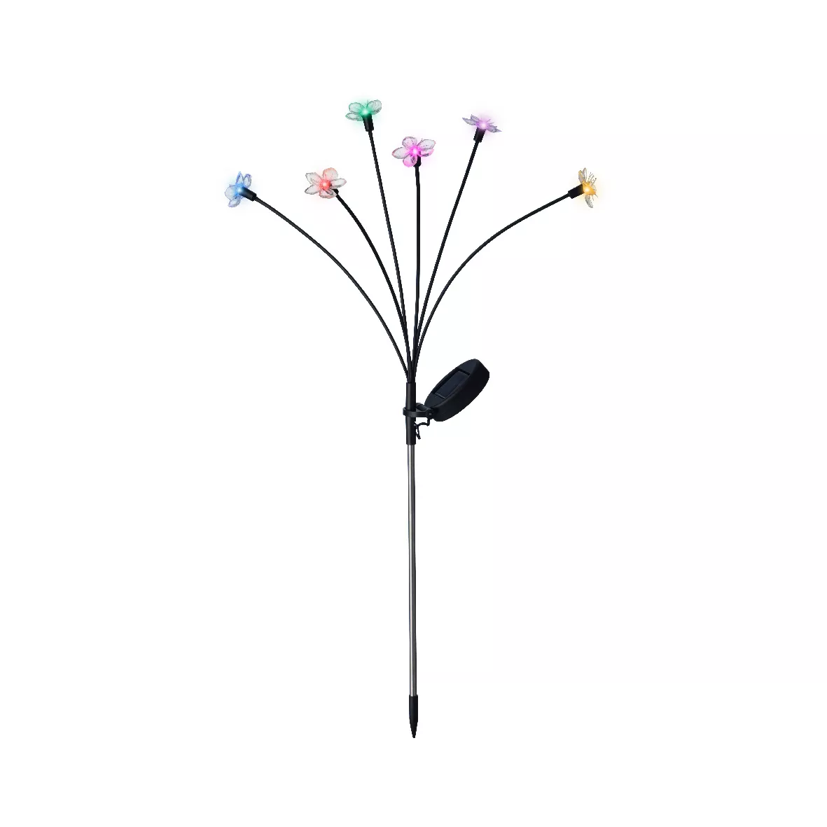 Decorazione luminosa Solare da infilare nel terreno (H70 cm) Flowers Multicolore
