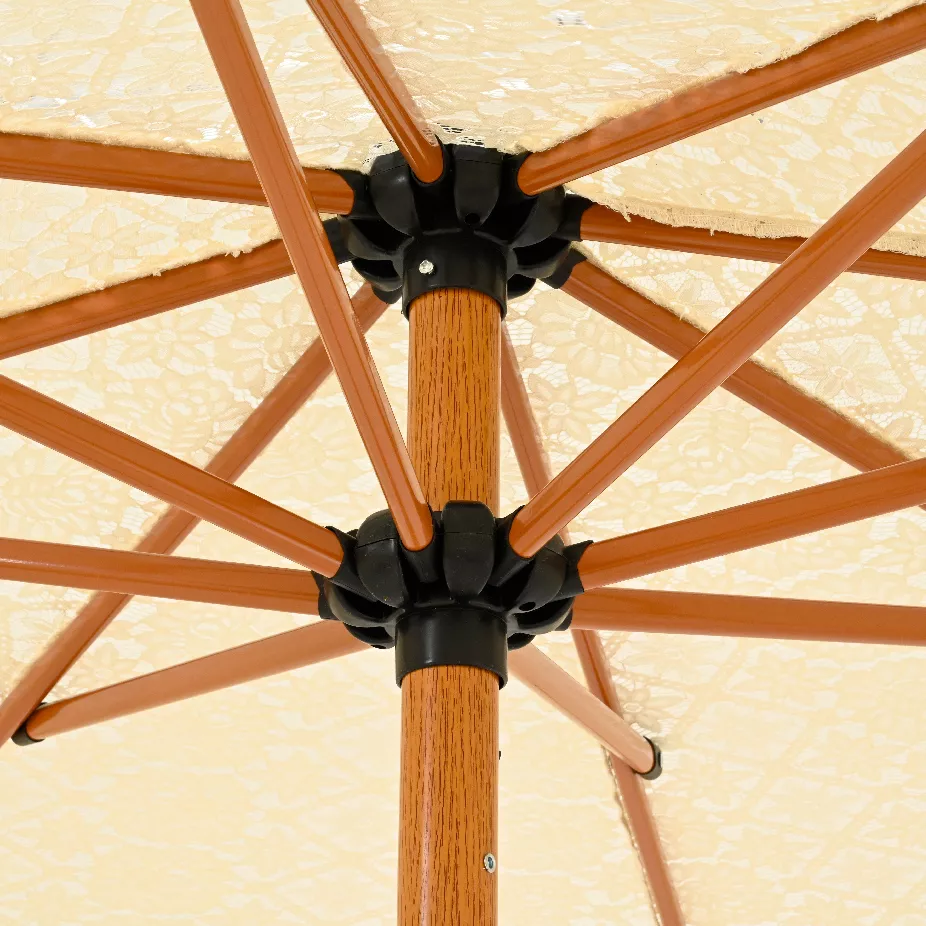 Sonnenschirm rund Fransen (D2 m) Isy Dentelle Beige