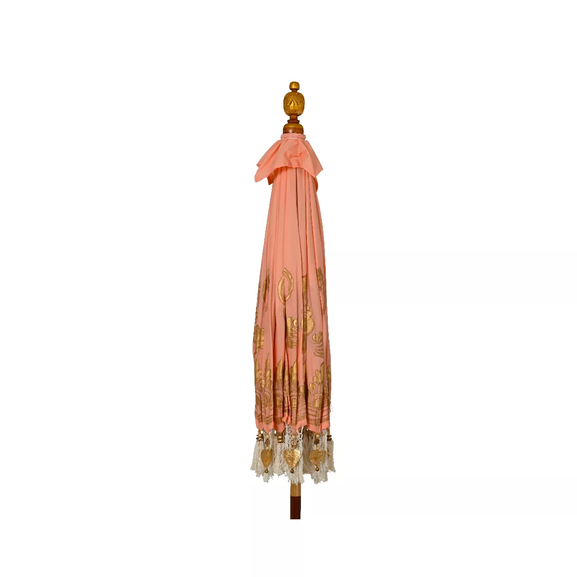 Ombrellone da giardino rotondo con frange (D2 m) Jaipur Beige rosé e dorature