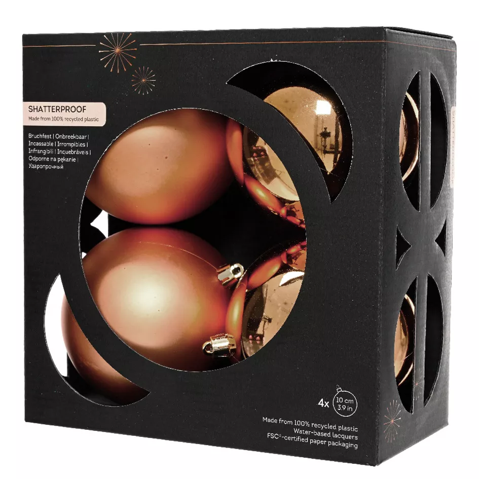 Boite a 4 Boules polystyrene dia10cm brandy ARAVIS (EMBALLAGE 100% RECYCLE certifié fsc)