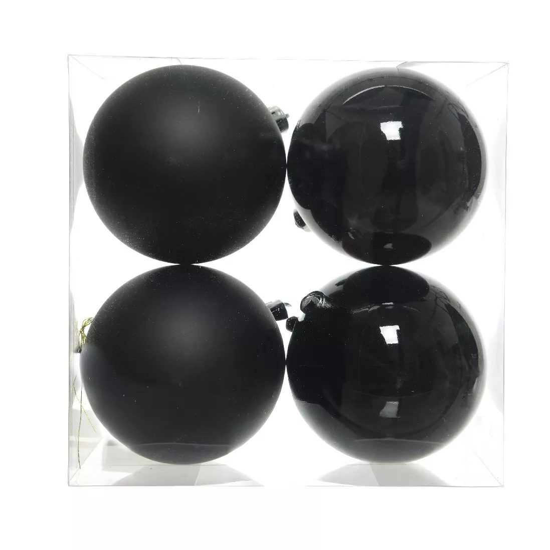 Lot de 4 boules de Noël (D100 mm) Aravis Noir