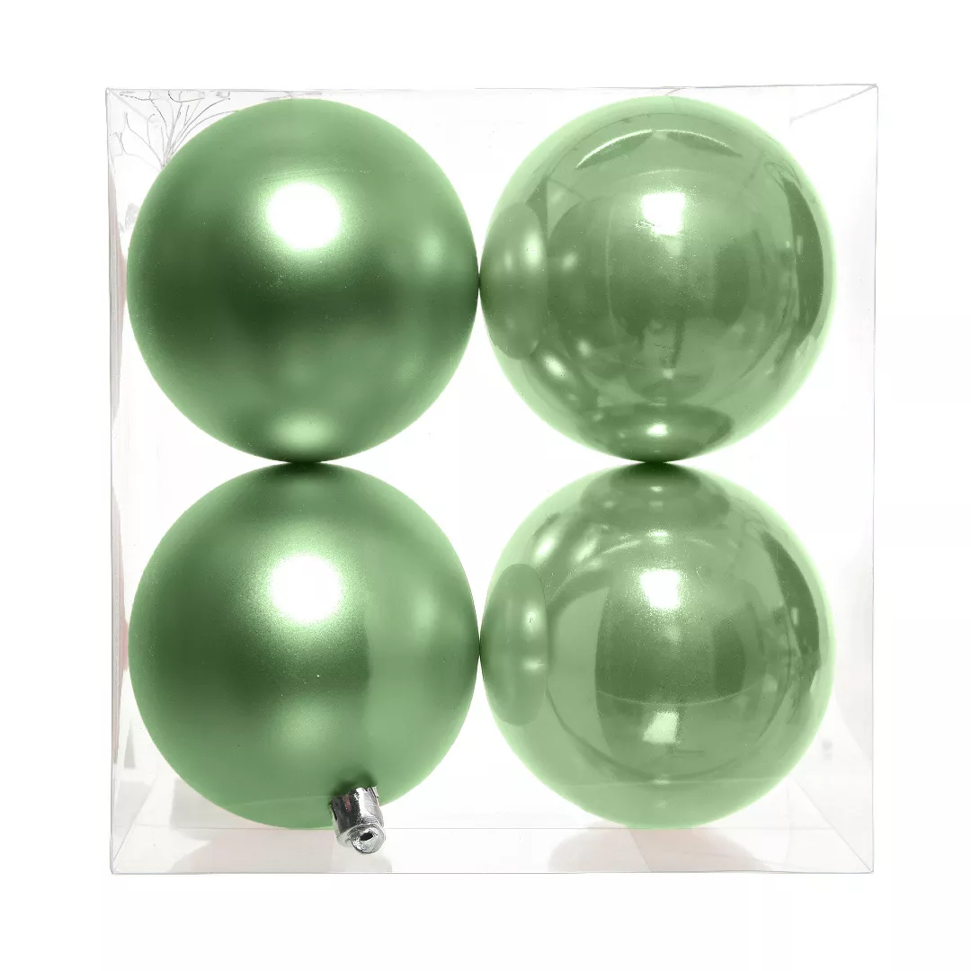 Lot de 4 boules de Noël (D100 mm) Aravis Vert Matcha