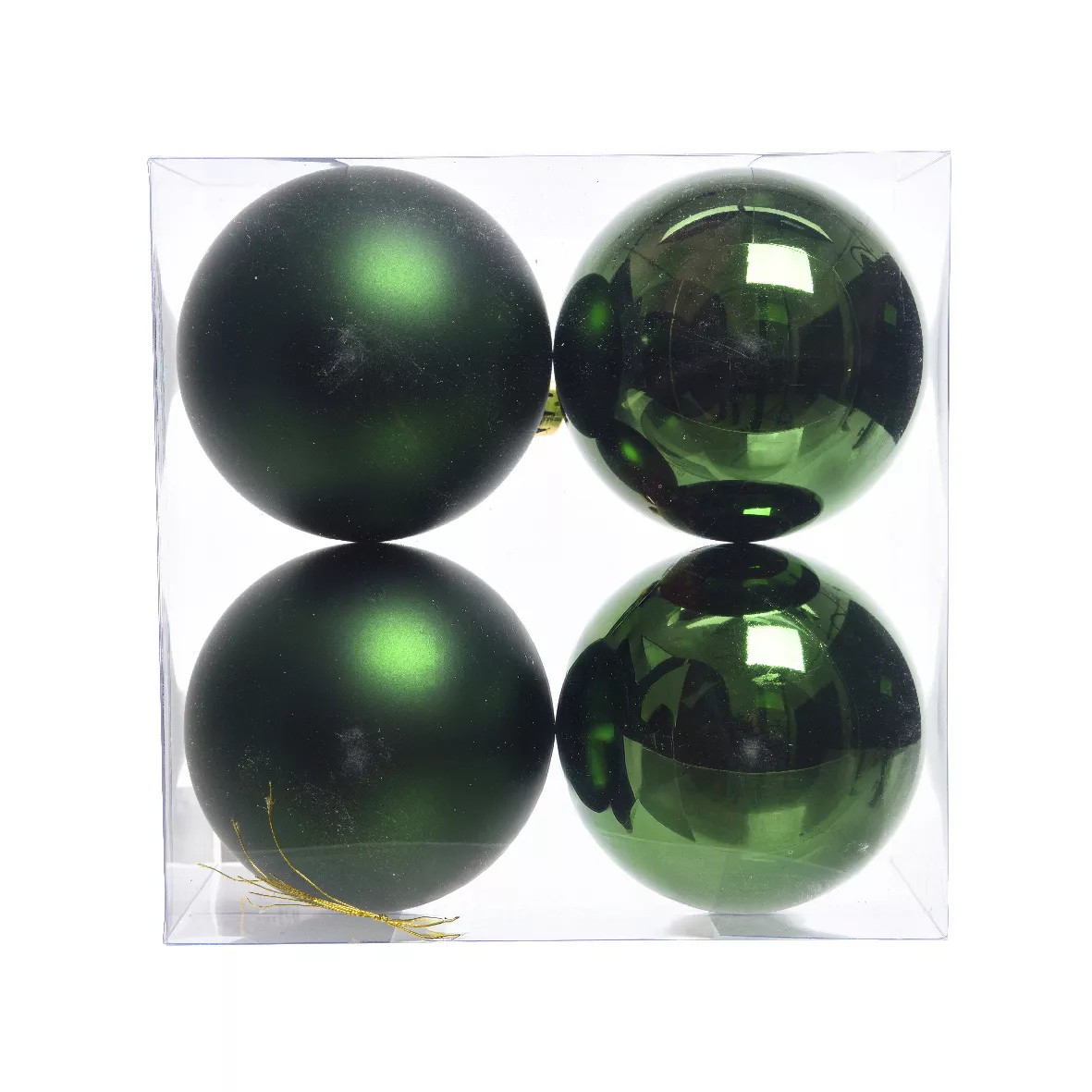 Lot de 4 boules de Noël (D100 mm) Aravis Vert sapin