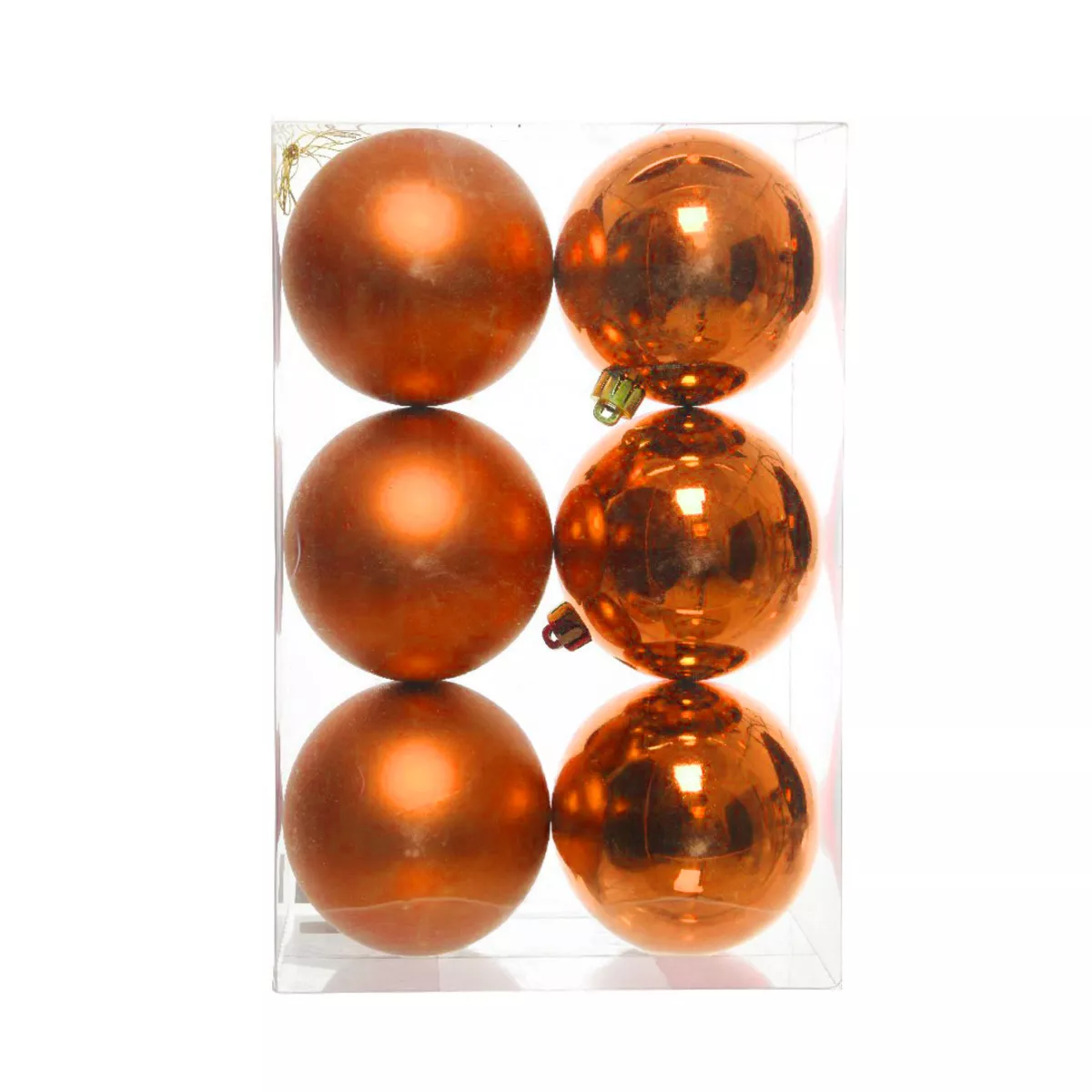 Lot de 6 boules de Noël (D80 mm) Aravis Orange
