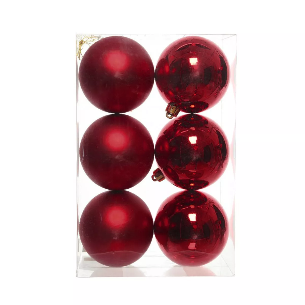 Lot de 6 boules de Noël (D80 mm) Aravis Bordeaux