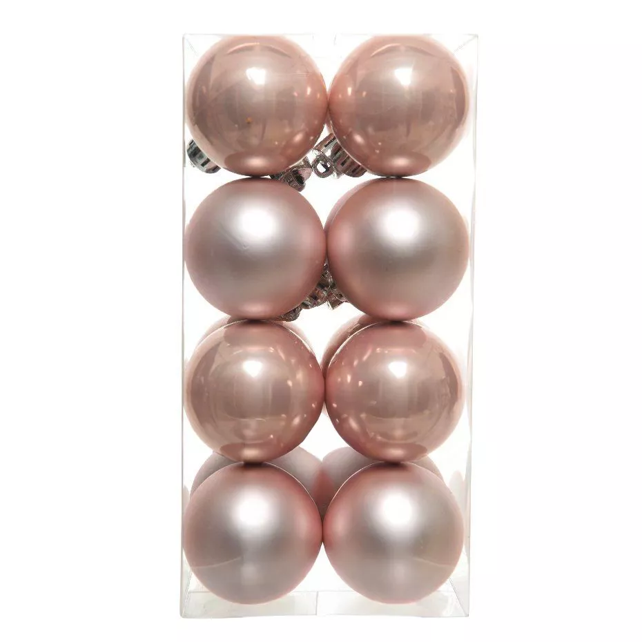 Lot de 16 boules de Noël (D40 mm) Aravis Rose poudré