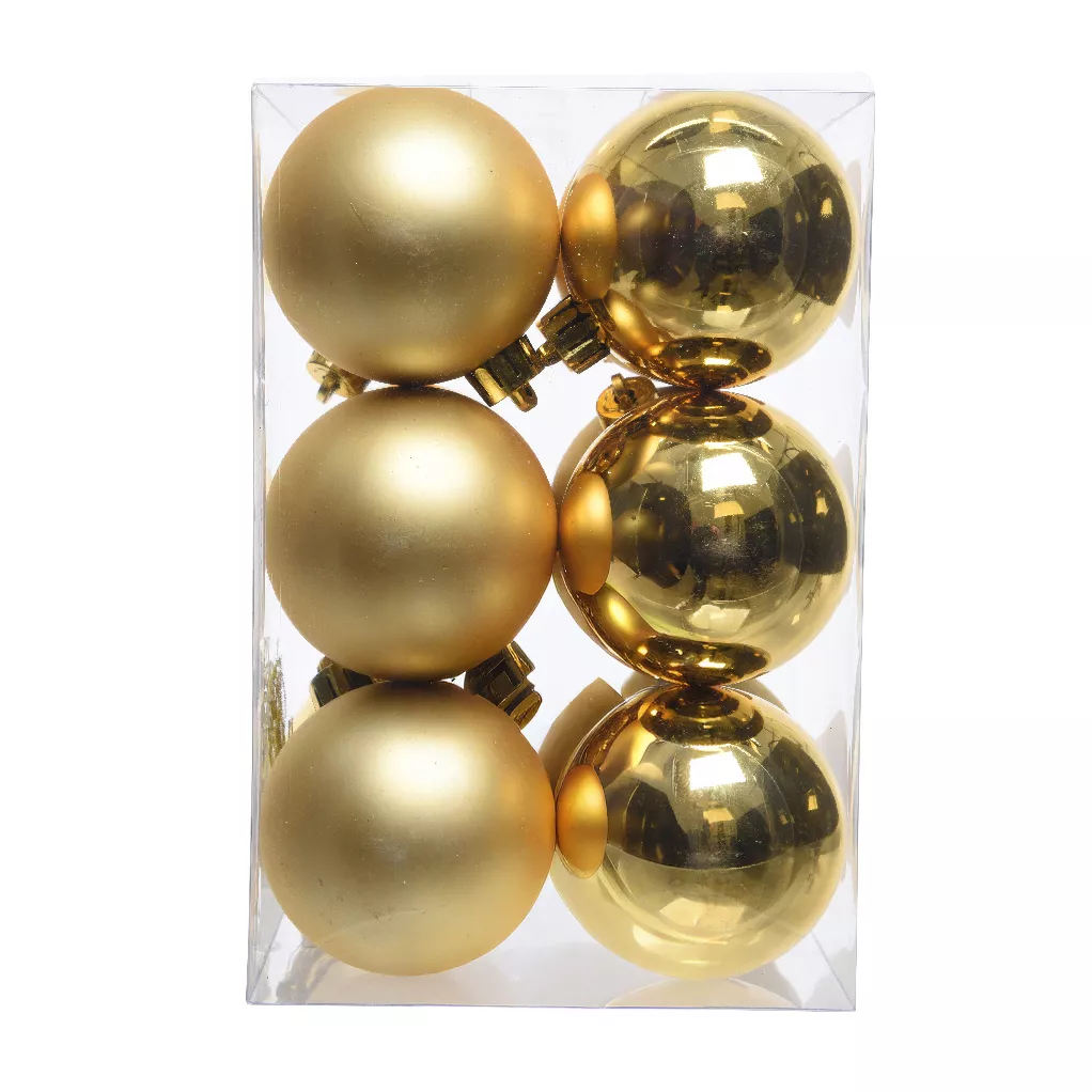 Lot de 12 boules de Noël (D60 mm) Aravis Or