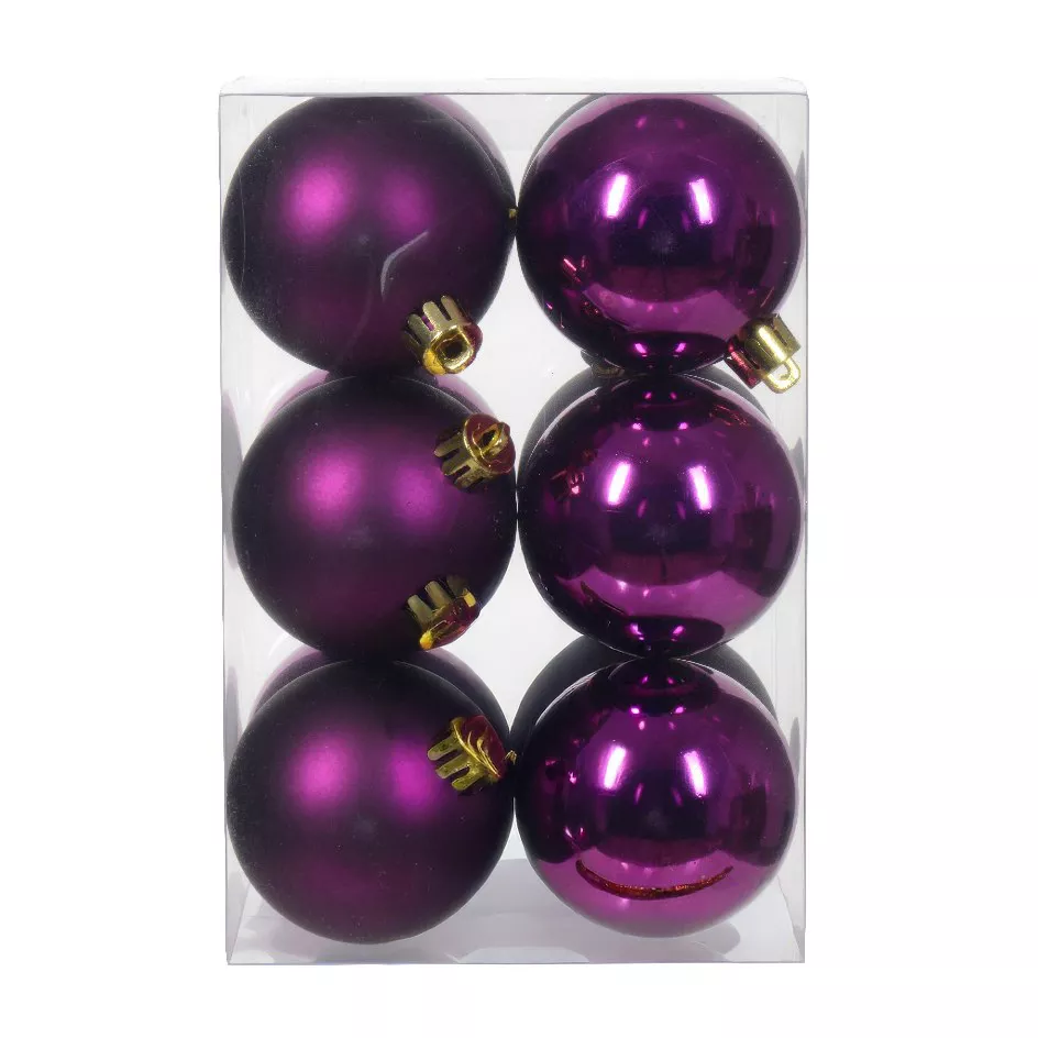 Lot de 12 boules de Noël (D60 mm) Aravis Figue