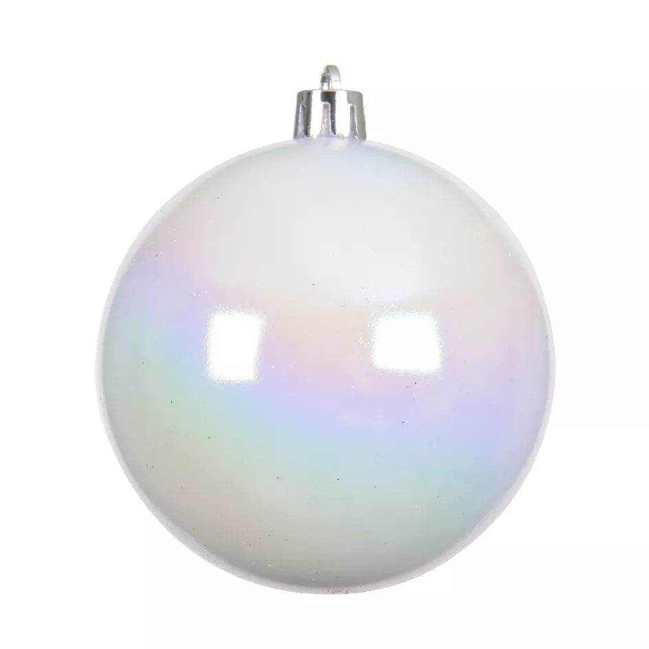 Lot de 12 boules de Noël (D60 mm) Aravis Blanc irisé