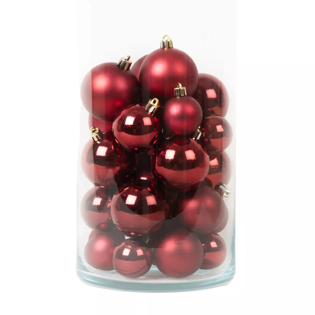 Lot de 30 boules de Noël (D60 mm) Aravis Bordeaux