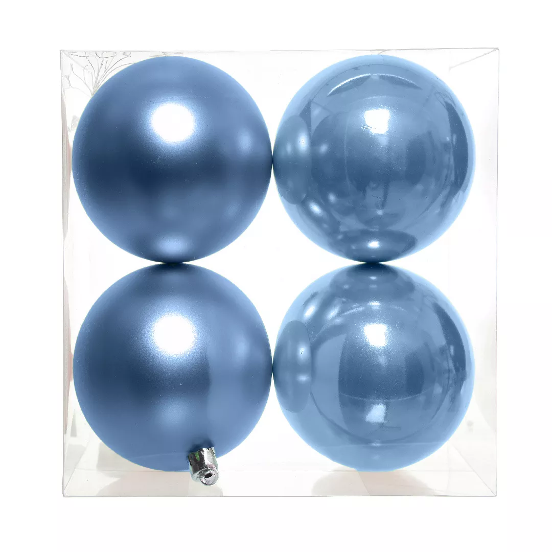 Set di 4 palline di Natale unite (D100 mm) Aravis Azzurro