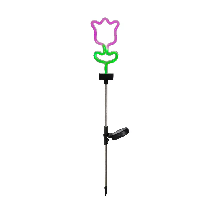 Decorazione luminosa Solare da infilare nel terreno (H70 cm) Tulipano neon Multicolore