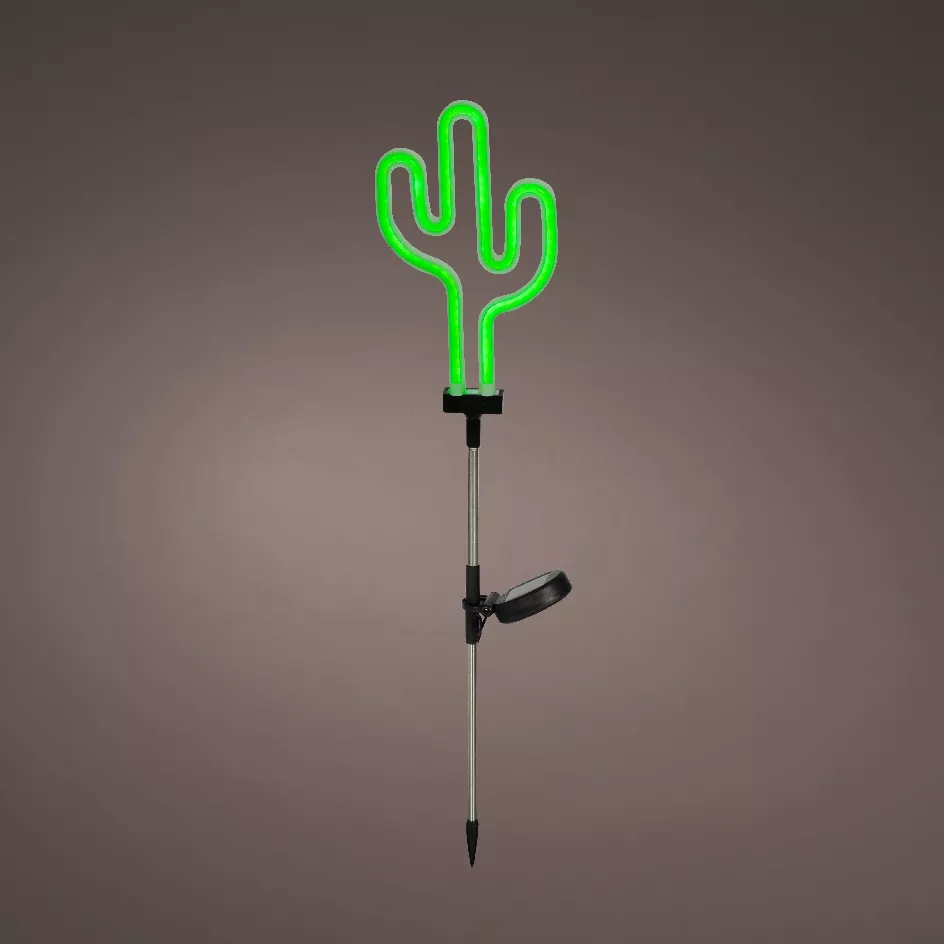 Decorazione luminosa Solare da infilare nel terreno (H73 cm) Cactus neon Verde