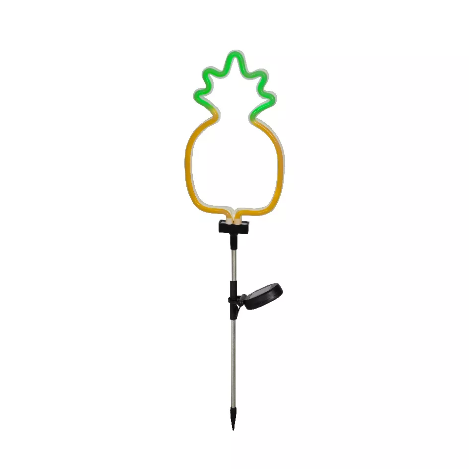 Decorazione luminosa Solare da infilare nel terreno (H74 cm) Ananas neon Giallo