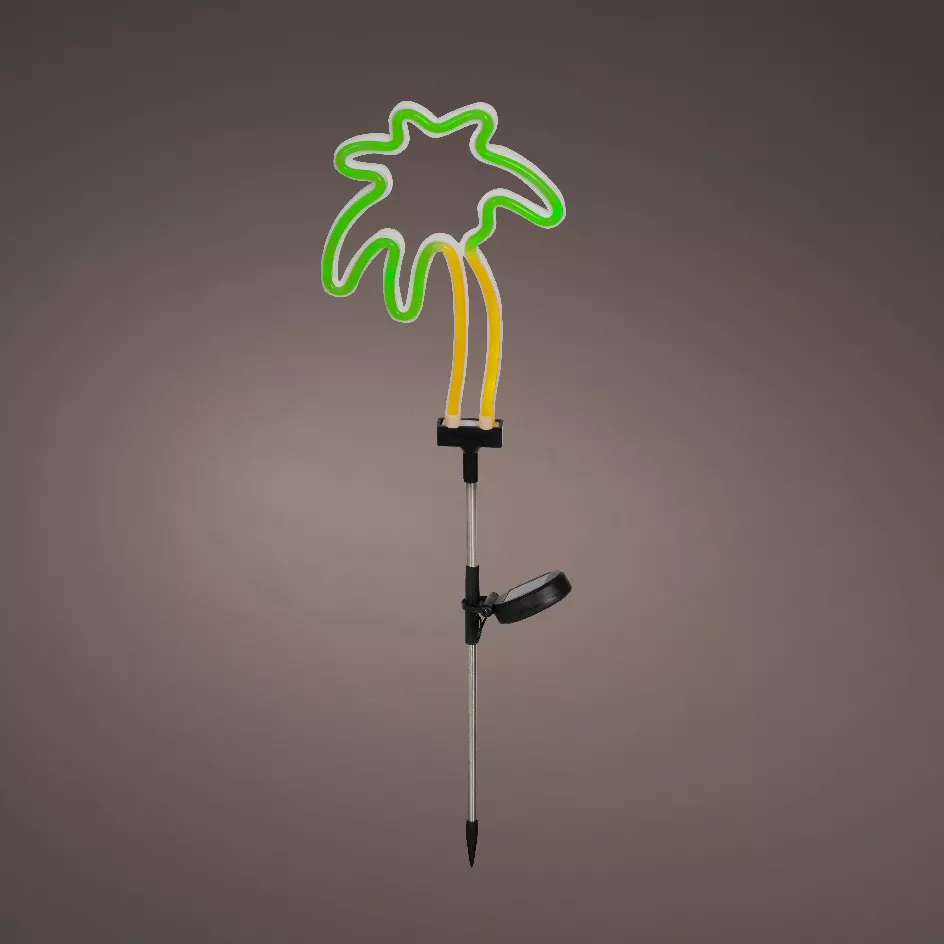 Decorazione luminosa Solare da infilare nel terreno (H74 cm) Palma neon Verde
