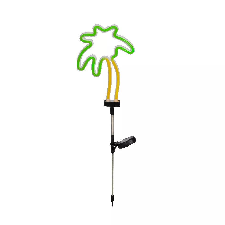 Decorazione luminosa Solare da infilare nel terreno (H74 cm) Palma neon Verde