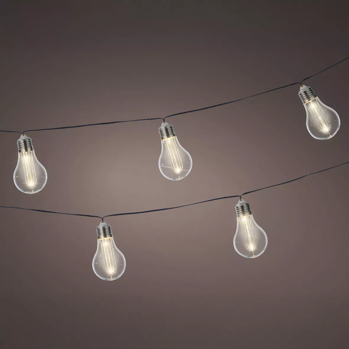 Luminaria solare a 10 LED (4,5 m) Guinguette lampeggiante Bianco caldo