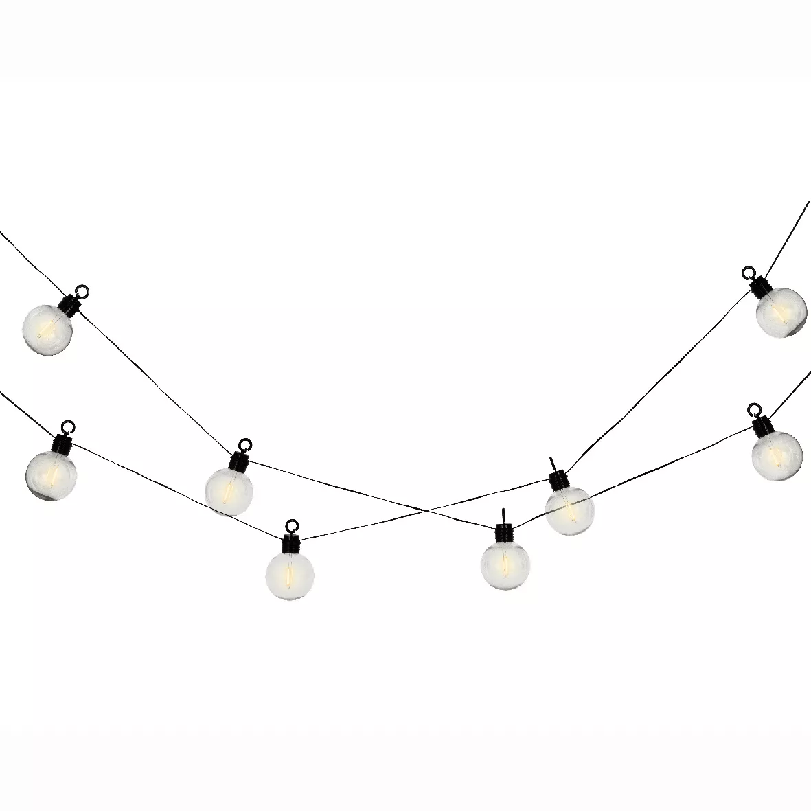 Luminaria da giardino solare con 8 LED (5,8 m) Festa Guinguette Bianco caldo
