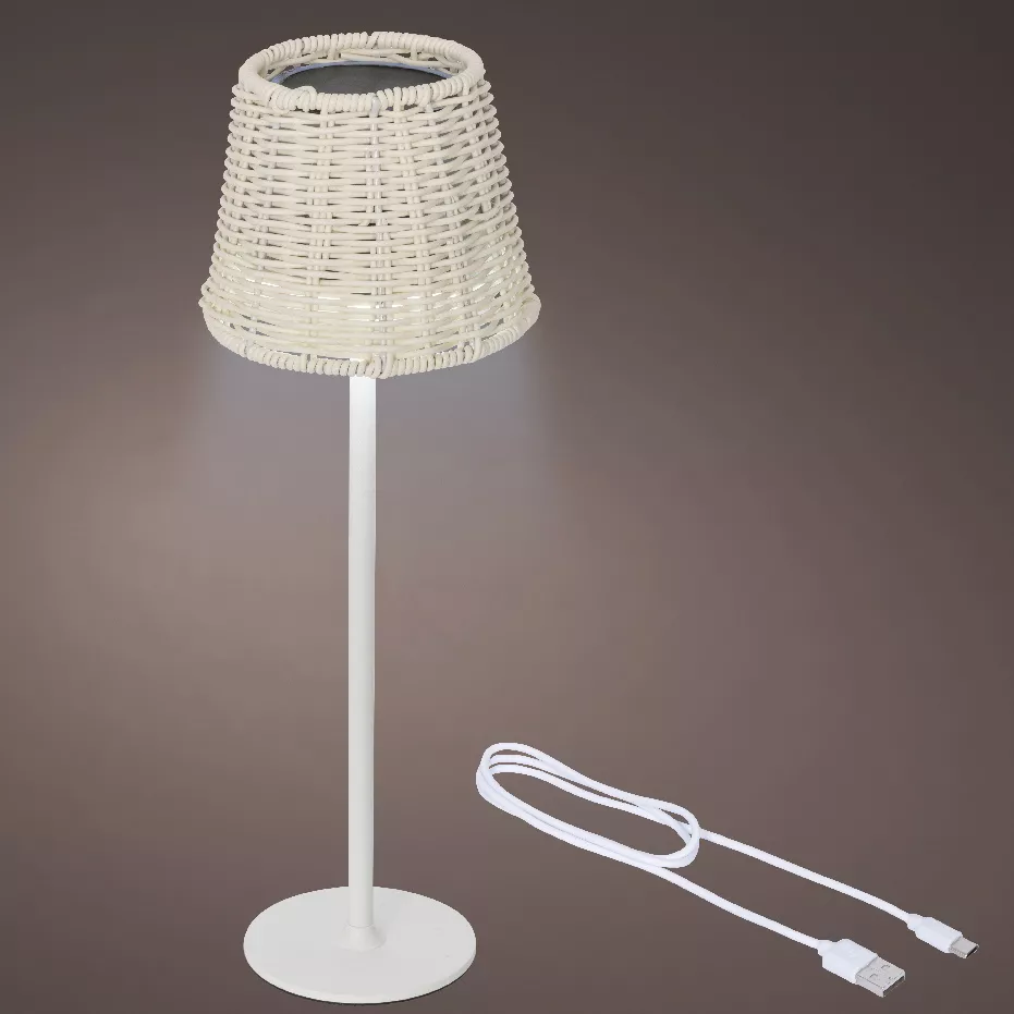 Lampada da tavolo solare LED esterna (H38 cm) Marylebone Bianco