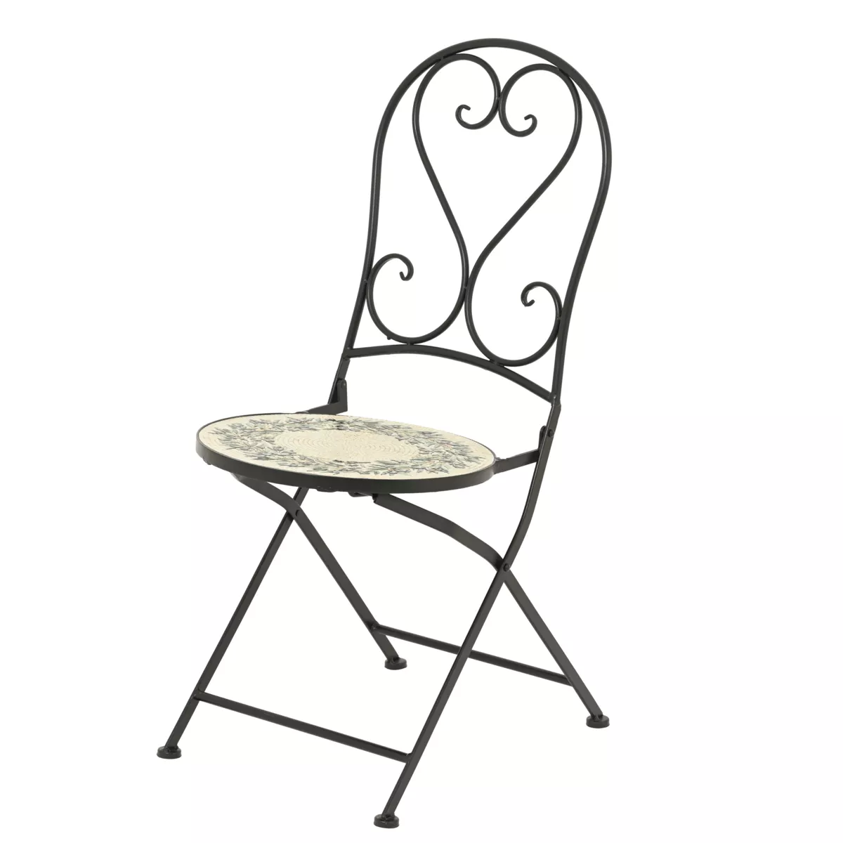 Sedia bistro pieghevole in mosaico Atene Beige