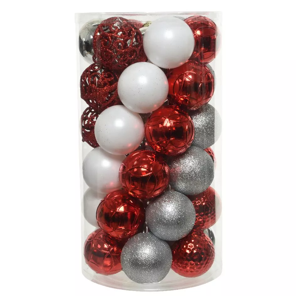 Confezione di 37 palline di Natale (D60 mm) Alpine Argento 1