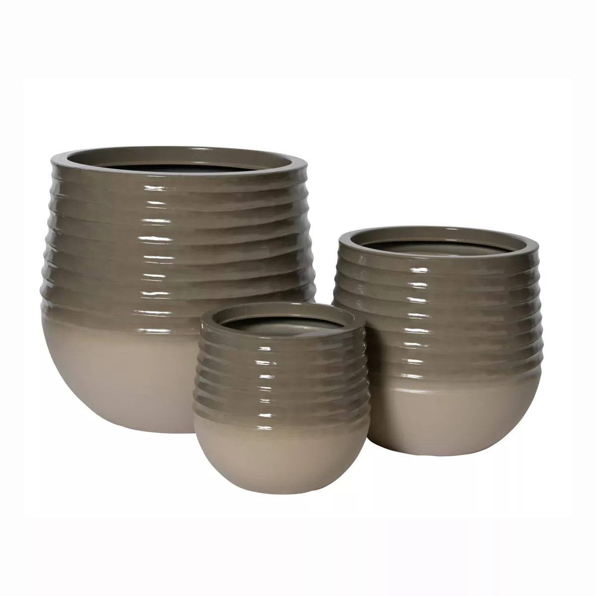 Set di 3 vasi da esterno rotondi (H49-37-27 cm) Jamie Grigio
