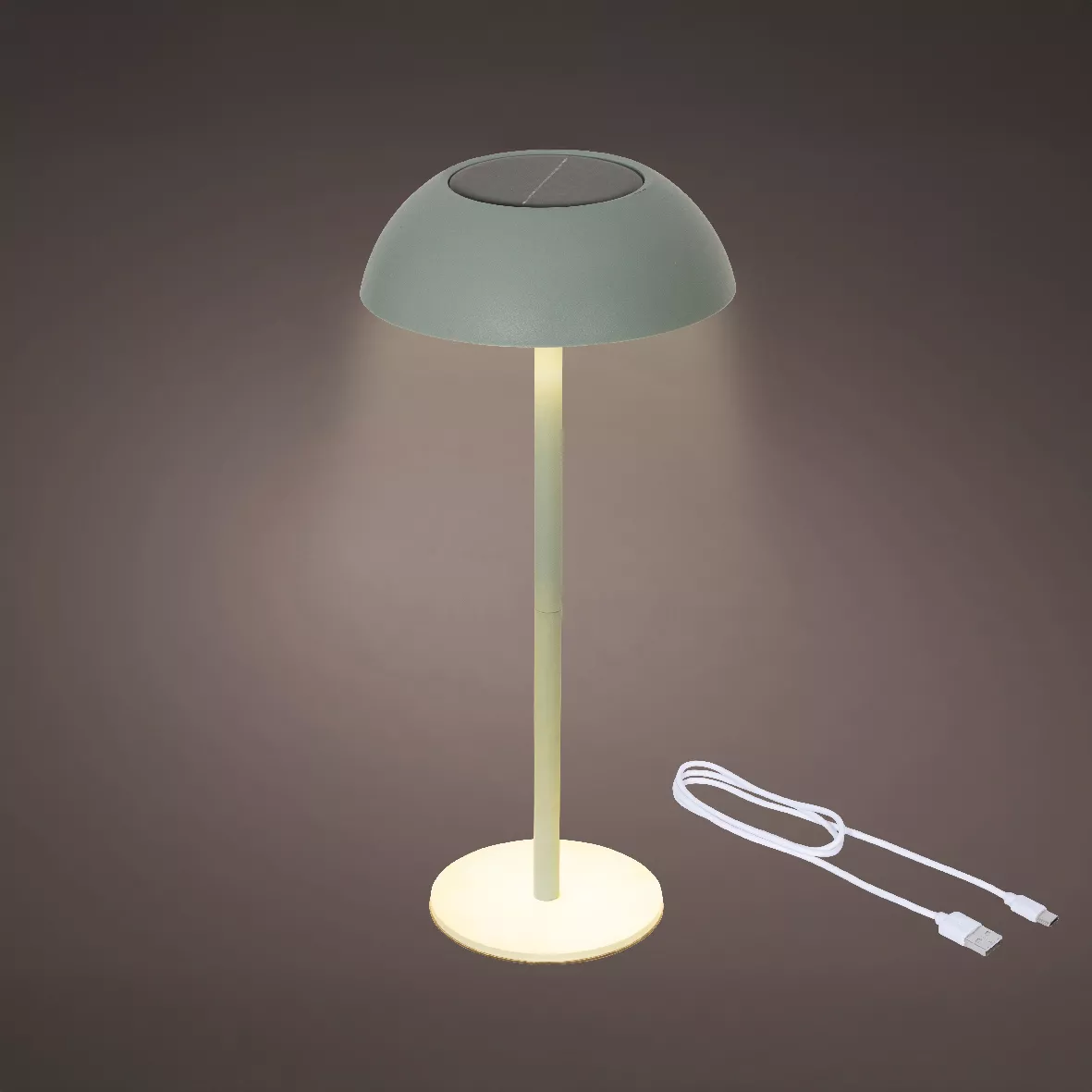 Lampada da tavolo solare 100 lumen (H33 cm) Malibu Verde menta