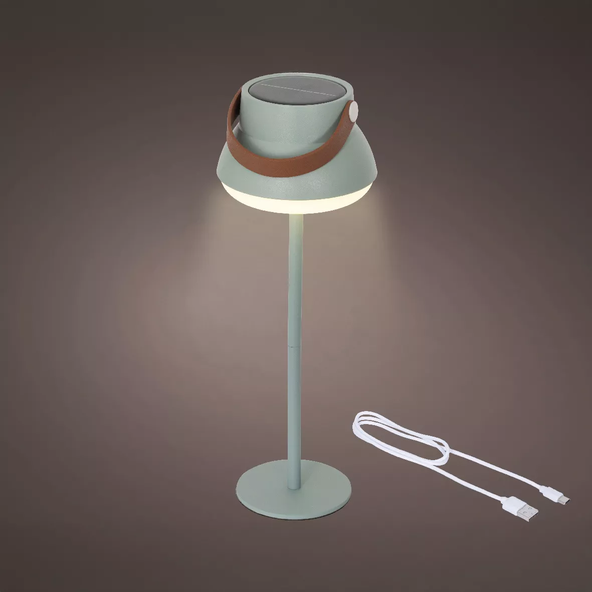 Lampada da tavolo solare 100 lumen (H36 cm) Tokyo Verde menta