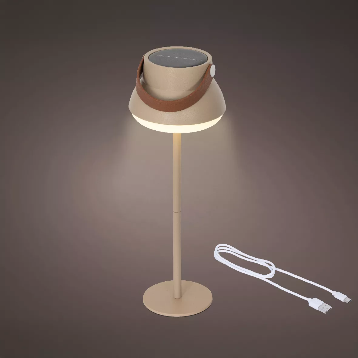 Lampada da tavolo solare 100 lumen (H36 cm) Tokyo Beige