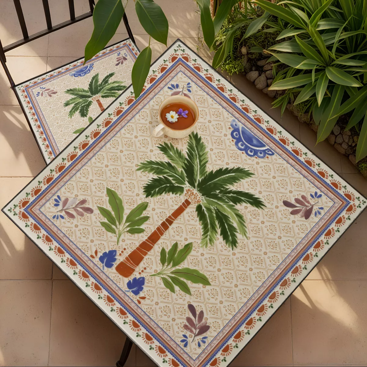 Sedia bistro pieghevole in mosaico Havana Marrone