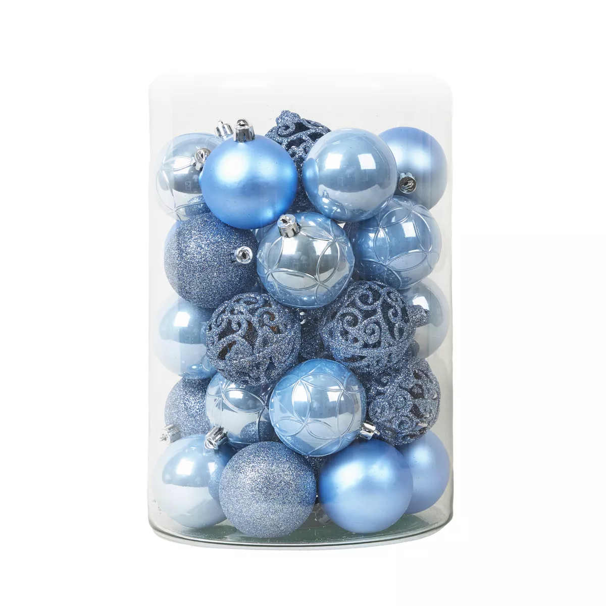 Lot de 35 boules de Noël (D60 mm) Aravis Bleu ciel