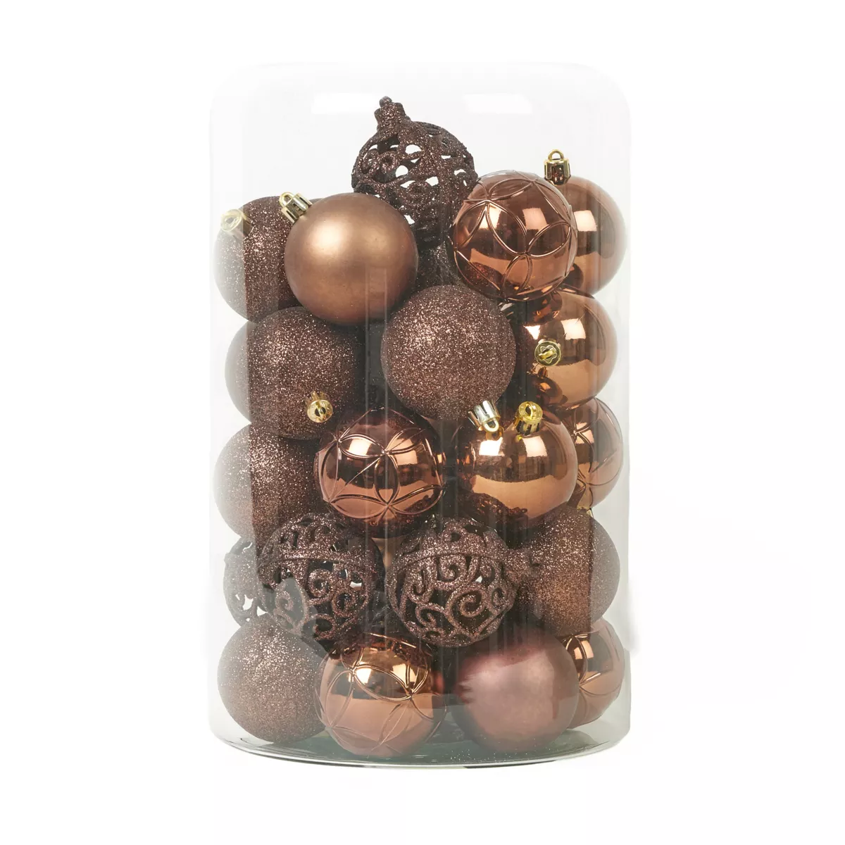 Lot de 35 boules de Noël (D60 mm) Aravis Brun café
