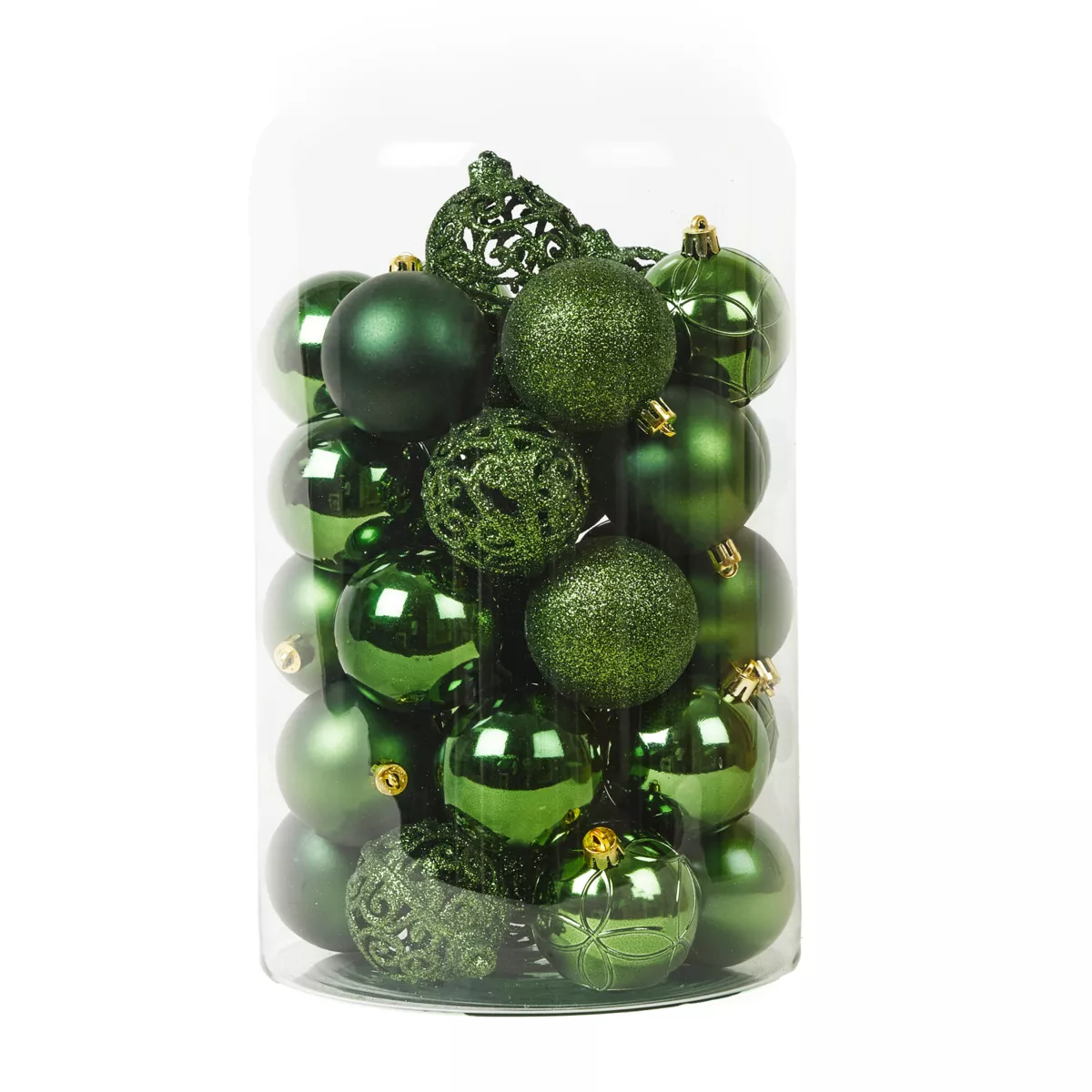 Lot de 35 boules de Noël (D60 mm) Aravis mix Vert sapin