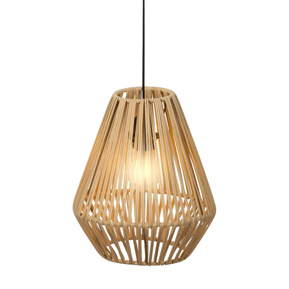 Lampada a sospensione da giardino a batteria con 15 LED (H27 cm) Messya Naturale