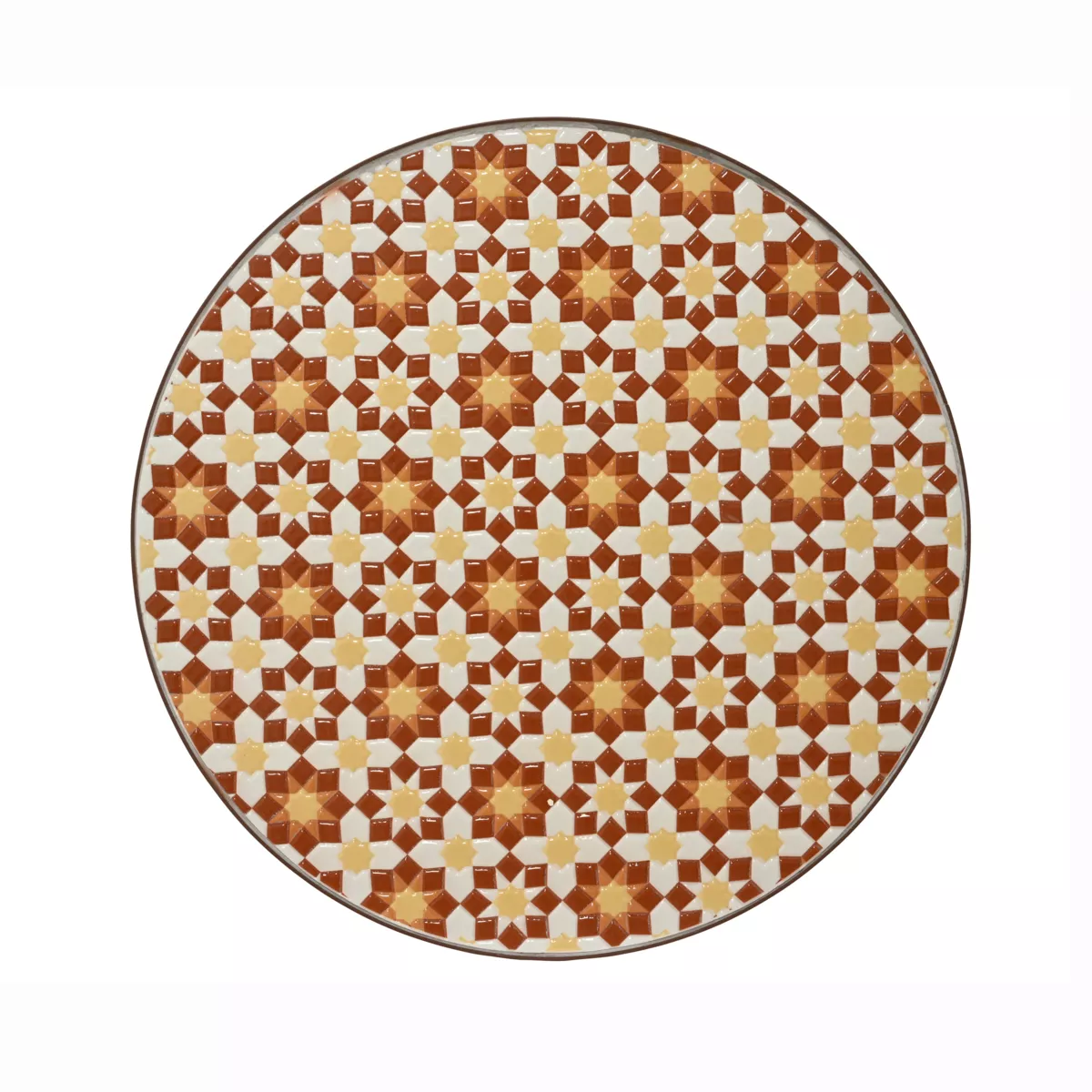 Tavolo bistro rotondo pieghevole in mosaico (D58 cm) Madrid Marrone