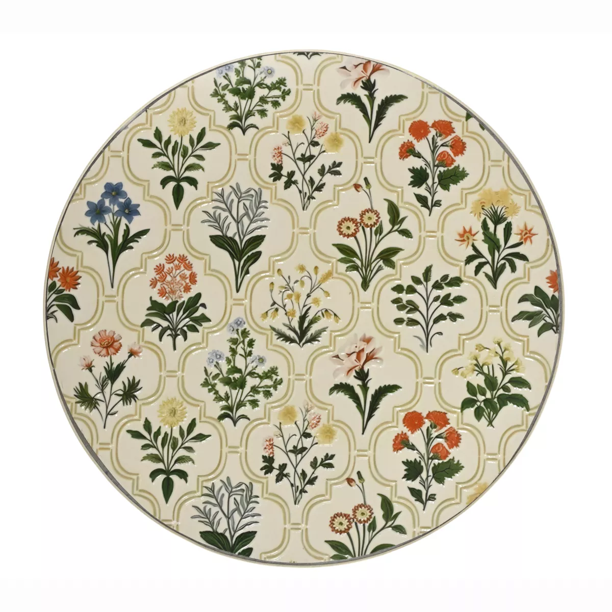 Tavolo bistro rotondo pieghevole in mosaico (D58 cm) Coimbra Crema