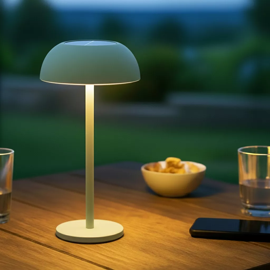 Lampada da tavolo solare 100 lumen (H33 cm) Malibu Verde menta