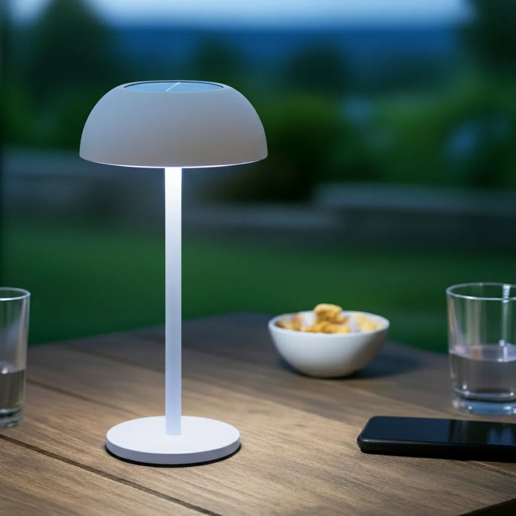 Lampada da tavolo solare 100 lumen (H33 cm) Malibu Bianco