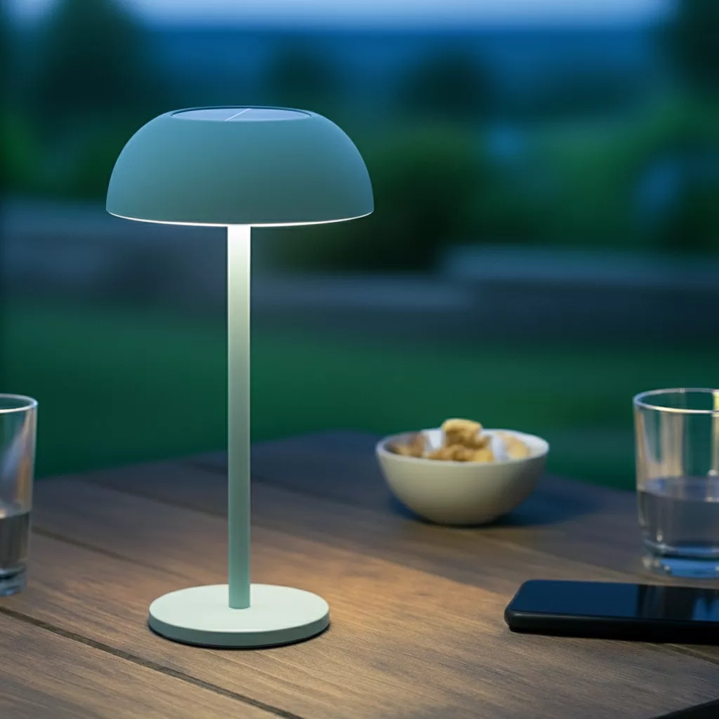 Lampada da tavolo solare 100 lumen (H33 cm) Malibu Verde menta