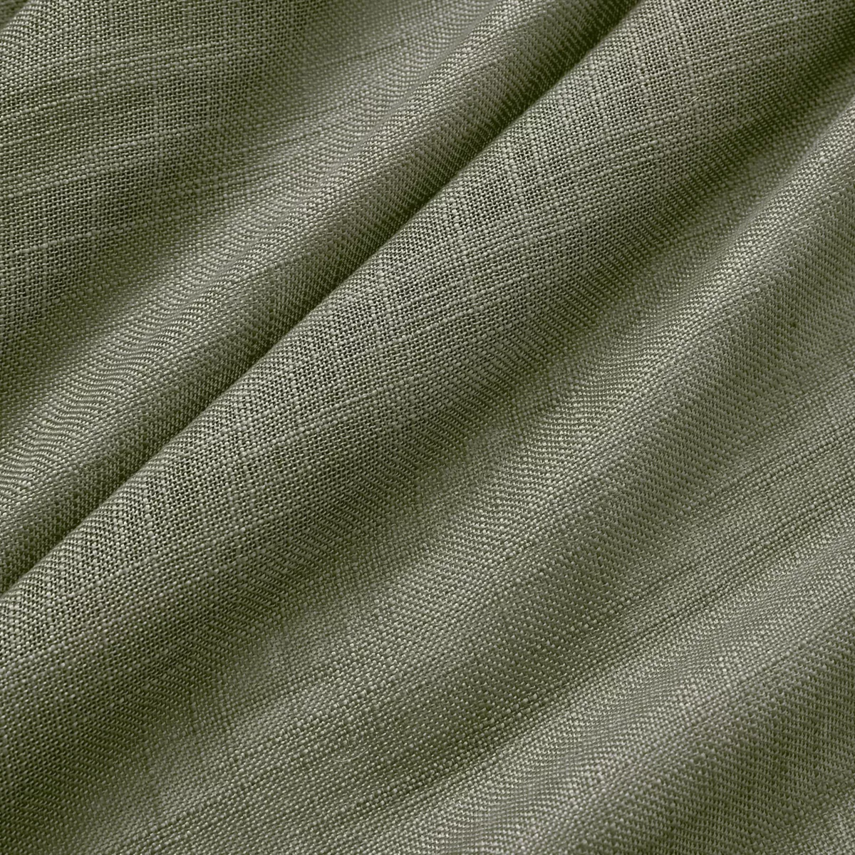 Paire de voilages passe-tringle effet lin (60 x 120 cm) Robin Vert Romarin