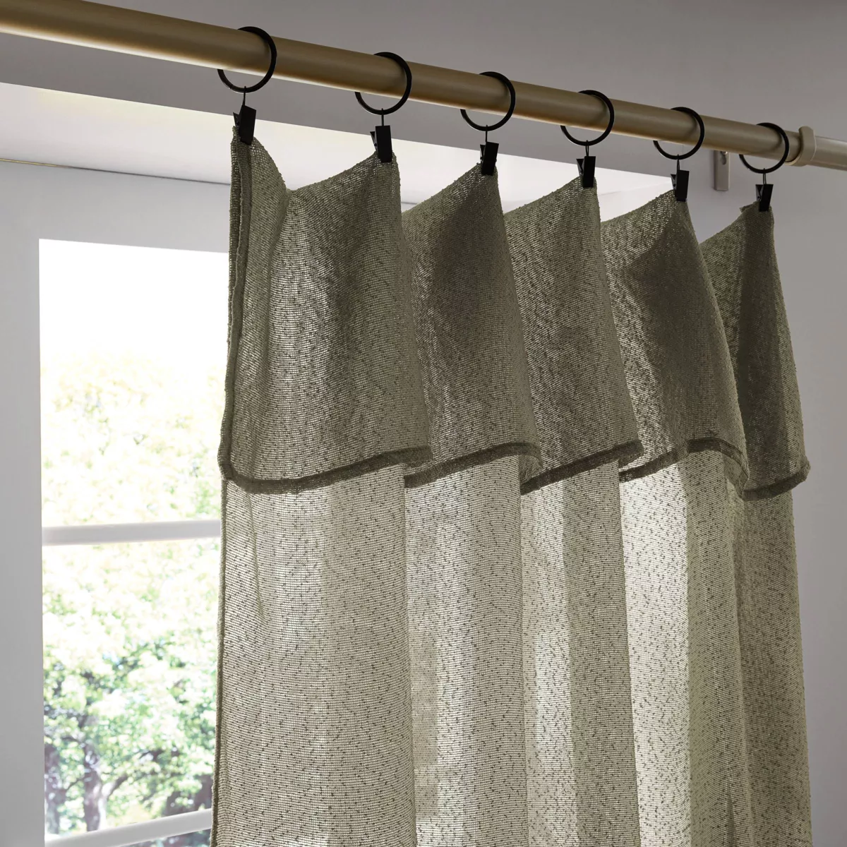 Tenda regolabile a bouclé (140 x max 300 cm) Eliott Verde cachi
