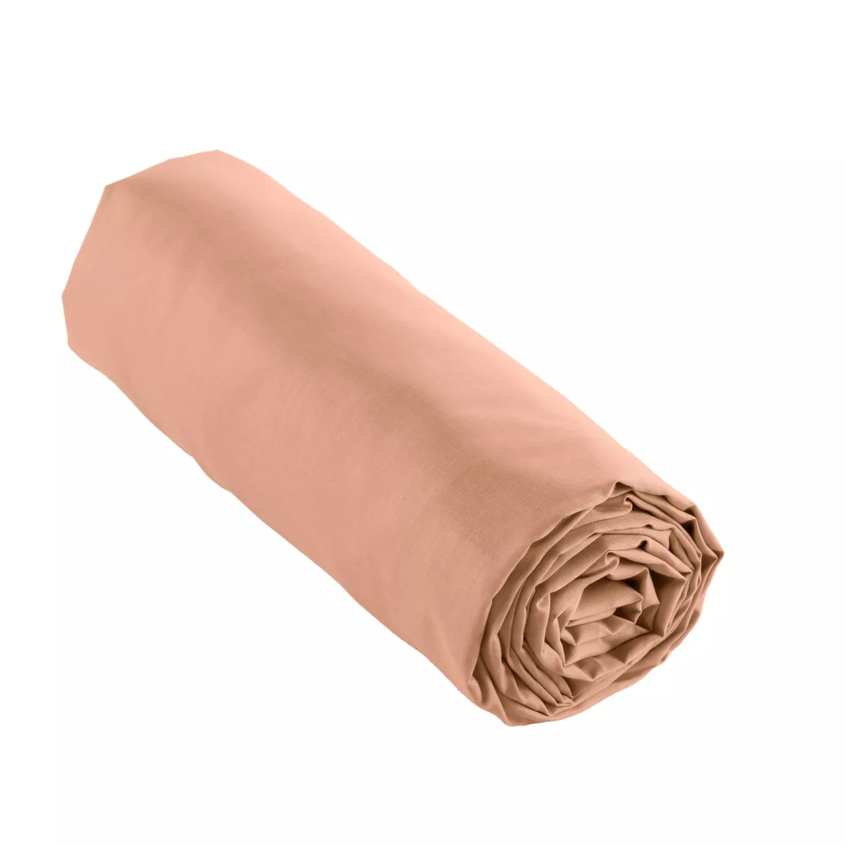 EM - Drap housse 90 x 200 cm Percale unie CALI Rose pche